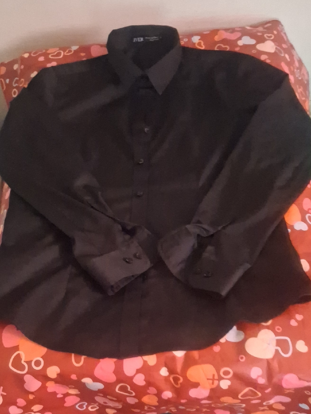 Women's Classic Black Button-Up Dress Shirt